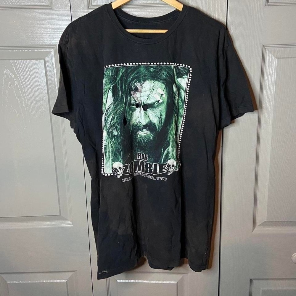 VTG‎ rob zombie shirt size XL holes destressed Vintage grunge band tee rare